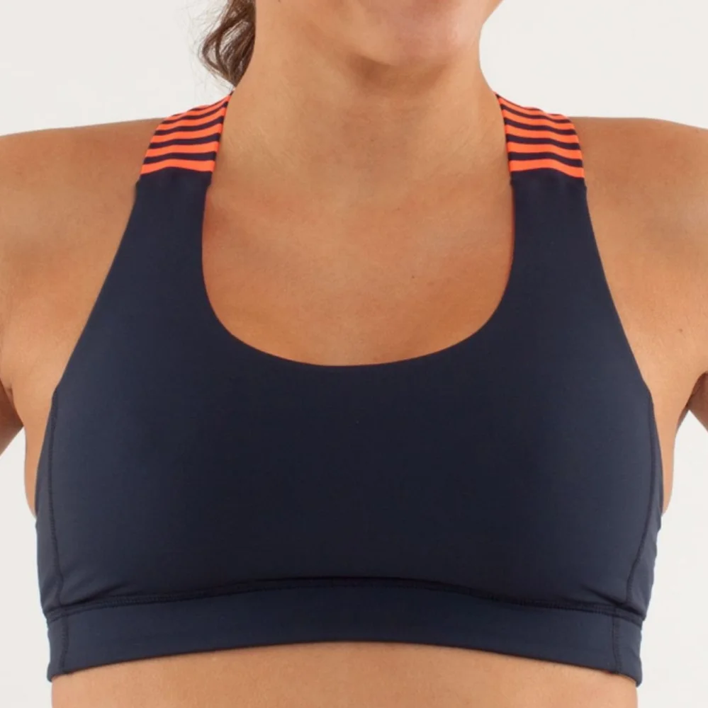 Lululemon All Sport Bra Inkwell Navy and Orange - Picture 4 of 12